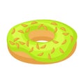 Doughnut cartoon vector illustration of icon.Isolated illustration cartoon of donut on white background.Vector icon of