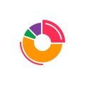 Doughnut chart colorful icon, vector flat sign