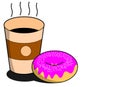 Doughnut with Coffee Royalty Free Stock Photo