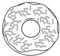 Doughnut coloring page Royalty Free Stock Photo