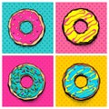 Doughnut donut cartoon pop art