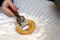 Doughnut. Donut. Preparing stall market product of doughnut. Fast market food