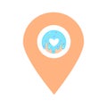 Doughnut location map pin pointer icon. Element of map point for mobile concept and web apps. Icon for website design and app deve Royalty Free Stock Photo