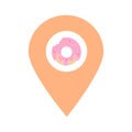 Doughnut location map pin pointer icon. Element of map point for mobile concept and web apps. Icon for website design and app deve Royalty Free Stock Photo