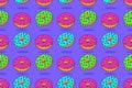 Doughnut melted pattern. Donut with pink icing Royalty Free Stock Photo