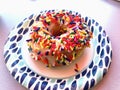 Doughnut on a paper plate Royalty Free Stock Photo