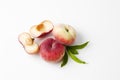 Doughnut peaches, sliced Royalty Free Stock Photo