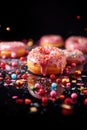A doughnut topping with jam AI Generative
