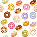Doughnut vector set, colorful tasty sweets illustration