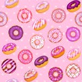 Doughnut vector set, dark tasty sweets illustration