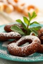 Doughnuts with icing sugar