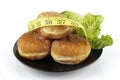 Doughnuts and Lettace with Tape Measure Royalty Free Stock Photo