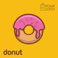 Doughnuts Logo icon flat design, Vector illustration banner