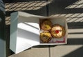 Doughnuts in Paper Box, Fruit Raspberry Donut, Pistachio Croissant Collection