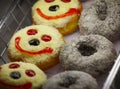 Doughnuts on a shelf of pastry shop Royalty Free Stock Photo