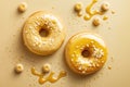 Doughnuts with yellow glaze and sprinkles