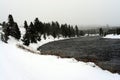 Yellowstone Winter Snow Madison River Royalty Free Stock Photo