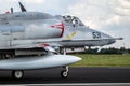 Douglas A-4 Skyhawk fighter jet from Top Aces taxiing after landing on Jagel Airbase. Germany - Jun 13, 2019