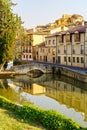 Douro River as it passes through the pretty medieval village of San Esteban de Gormaz in Soria, Spain.