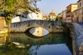 Douro River as it passes through the pretty medieval village of San Esteban de Gormaz in Soria, Spain.