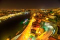 Douro River skyline night Royalty Free Stock Photo