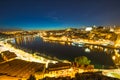 Douro River skyline night Royalty Free Stock Photo