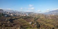 Douro Valley vineyards terraces Landscape in Winter Portugal