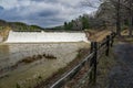 Douthat Lake Upper Dam and Trail Royalty Free Stock Photo