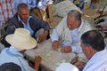 Men playing Dominoes at Traditional Market in Douz, Kebil in Southern Tunisia