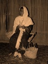 Unidentified bedouin women wears traditional clothing Royalty Free Stock Photo