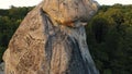 Dovbush rocks in the evening summer sun.