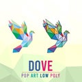 DOVE ANIMAL PET POP ART LOW POLY LINE LOGO ICON SYMBOL