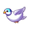 Dove baby bird logo vector design, pigeon vector cute character color flat illustration