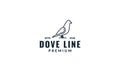 Dove bird minimalist line stand logo design