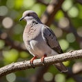 A-dove-bird-is-sitting-on-a-tree-branch Royalty Free Stock Photo