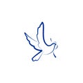 Dove bird vector logo Royalty Free Stock Photo