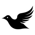 Dove black vector icon on white background