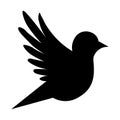 Dove black vector icon on white background