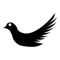 Dove black vector icon on white background