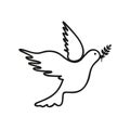 Dove black and white drawing Royalty Free Stock Photo