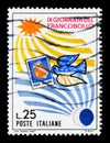 Dove carries a stamp, sun and moon, Stamp day serie, circa 1967