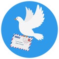 Dove carrying an envelope