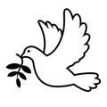 Dove carrying olive branch Royalty Free Stock Photo