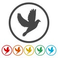 Dove circle background icon, isolated on white background Royalty Free Stock Photo