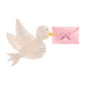 Dove and envelope wedding symbol icon