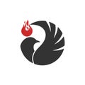 The dove and the flame of fire are symbols of God`s Holy Spirit, peace and humility. Royalty Free Stock Photo