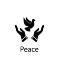 dove, hands, peace icon. Element of Peace and humanrights icon. Premium quality graphic design icon. Signs and symbols collection