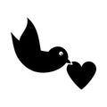 Dove With Heart Icon Royalty Free Stock Photo