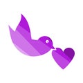 Dove With Heart Icon Royalty Free Stock Photo