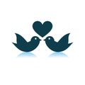 Dove With Heart Icon Royalty Free Stock Photo